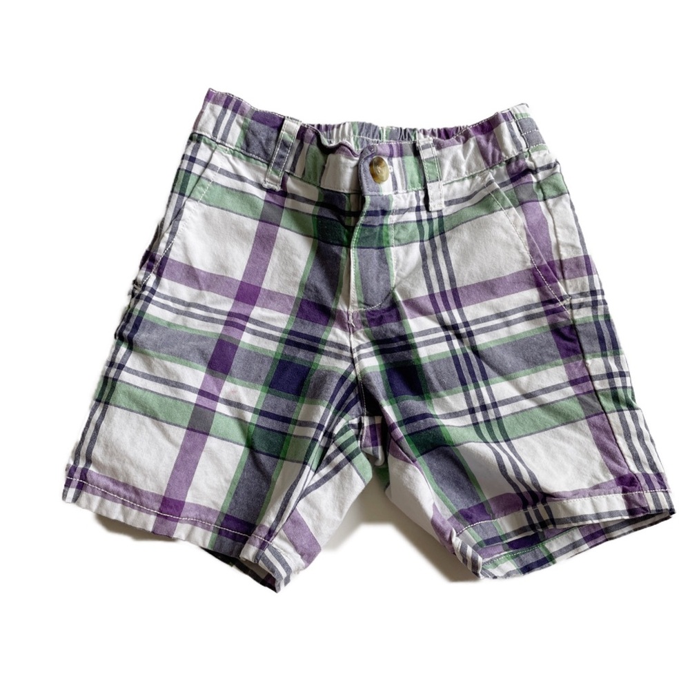 Janie and Jack Safari Prep plaid shorts - Picture 2 of 5